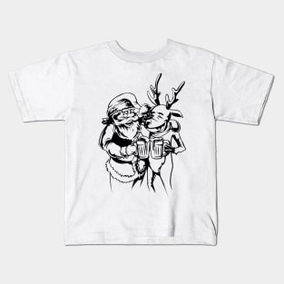 Santa and raindeer Kids T-Shirt